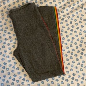 (Sold) Mossimo gray legging with rainbow stripe